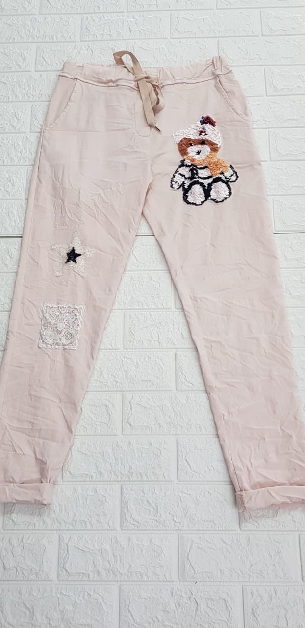 Pati Smith - Teddy Embroided Stretch Pants - Pink