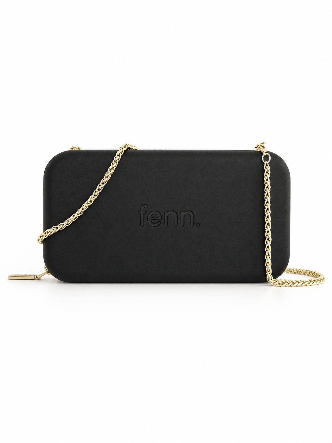 Fenn - Wallet - Black - Gold Zip - Gold Chain