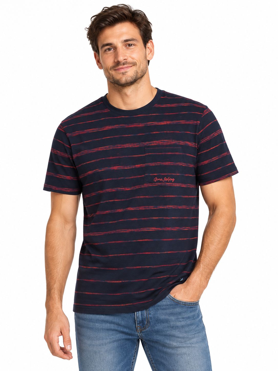 FNF - Tee - ﻿﻿Navy stripe, Size.: Small