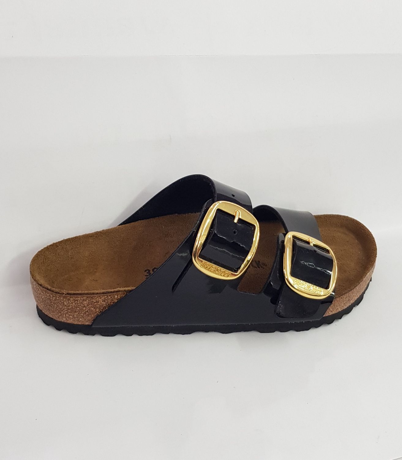 Birkenstock - Arizona Big Buckle - Patent Blck&amp;Gold /Regular /1027903, Size.: 37- UK 4.5