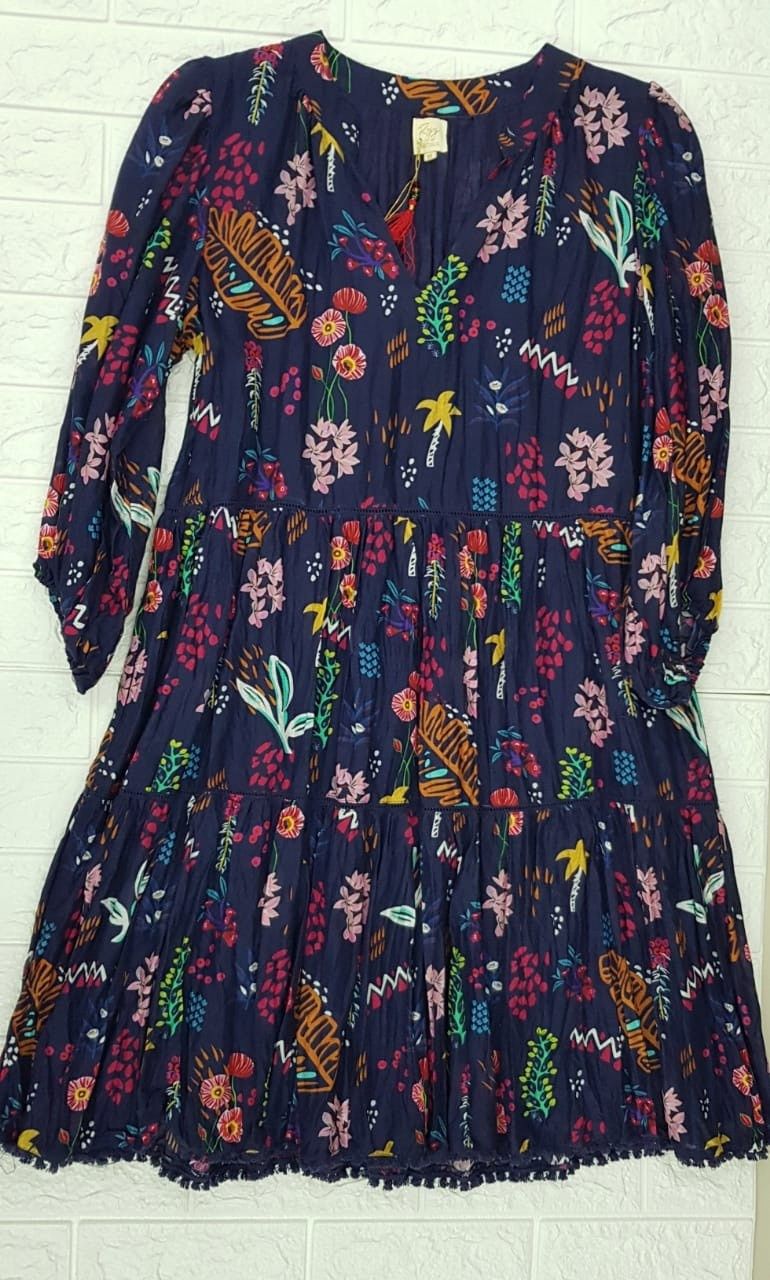 RYY - Barsi Dress - Multi Navy Print, Size.: X-Small