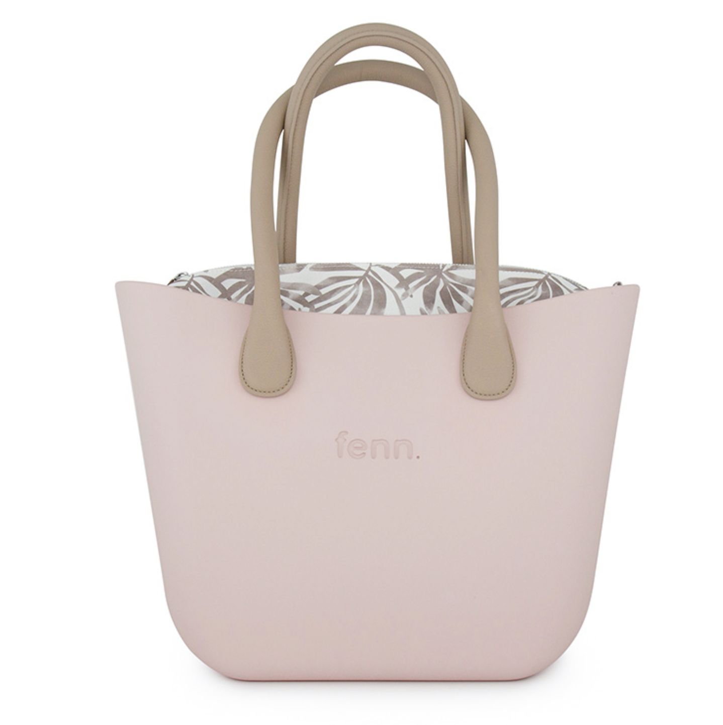 Fenn - Original Collection - Light Pink - Pattern Inner - Silver Zip - Light Stone Round Handle