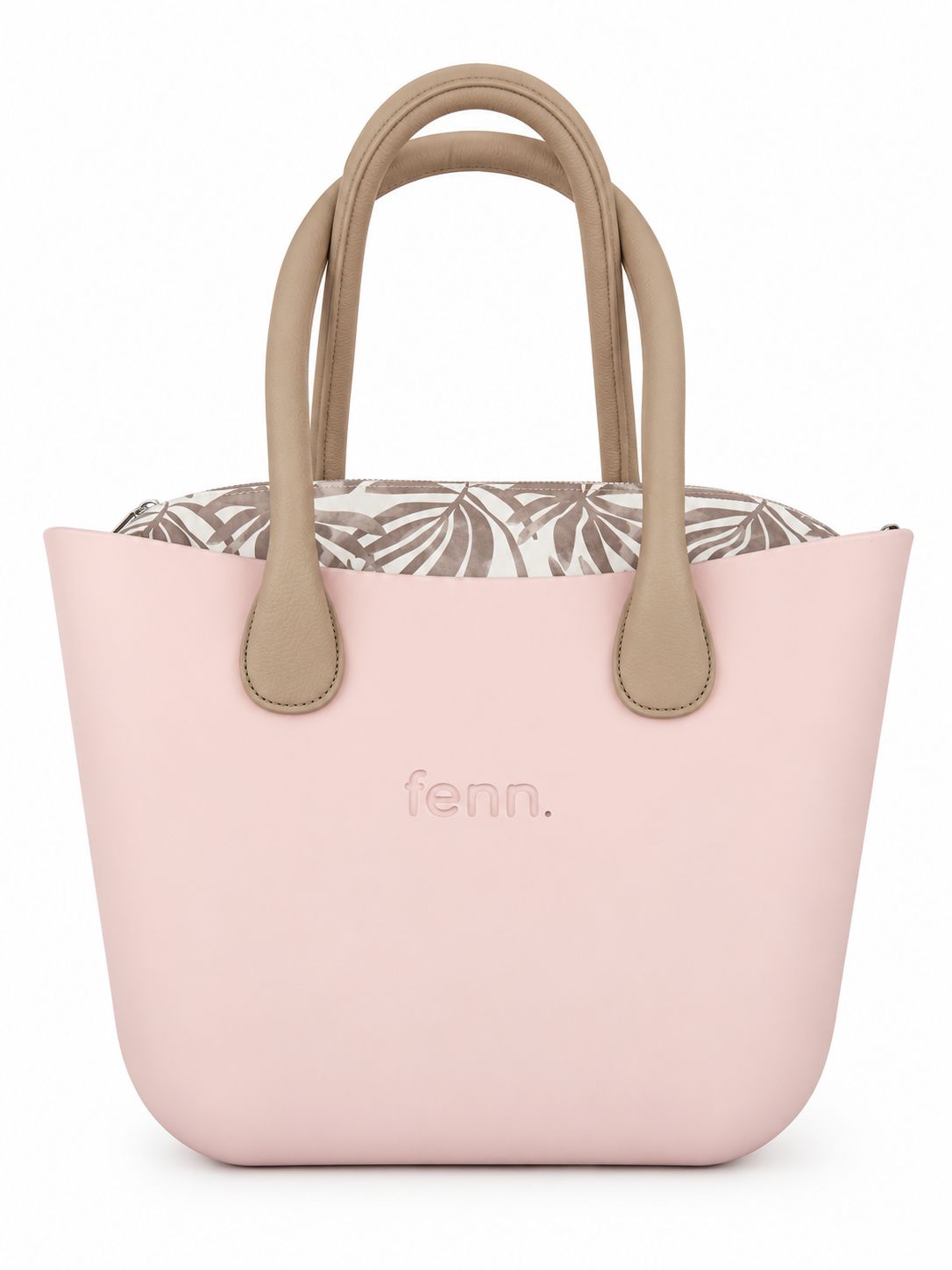 Fenn - Original Collection - Light Pink - Pattern Inner - Silver Zip - Light Stone Round Handle