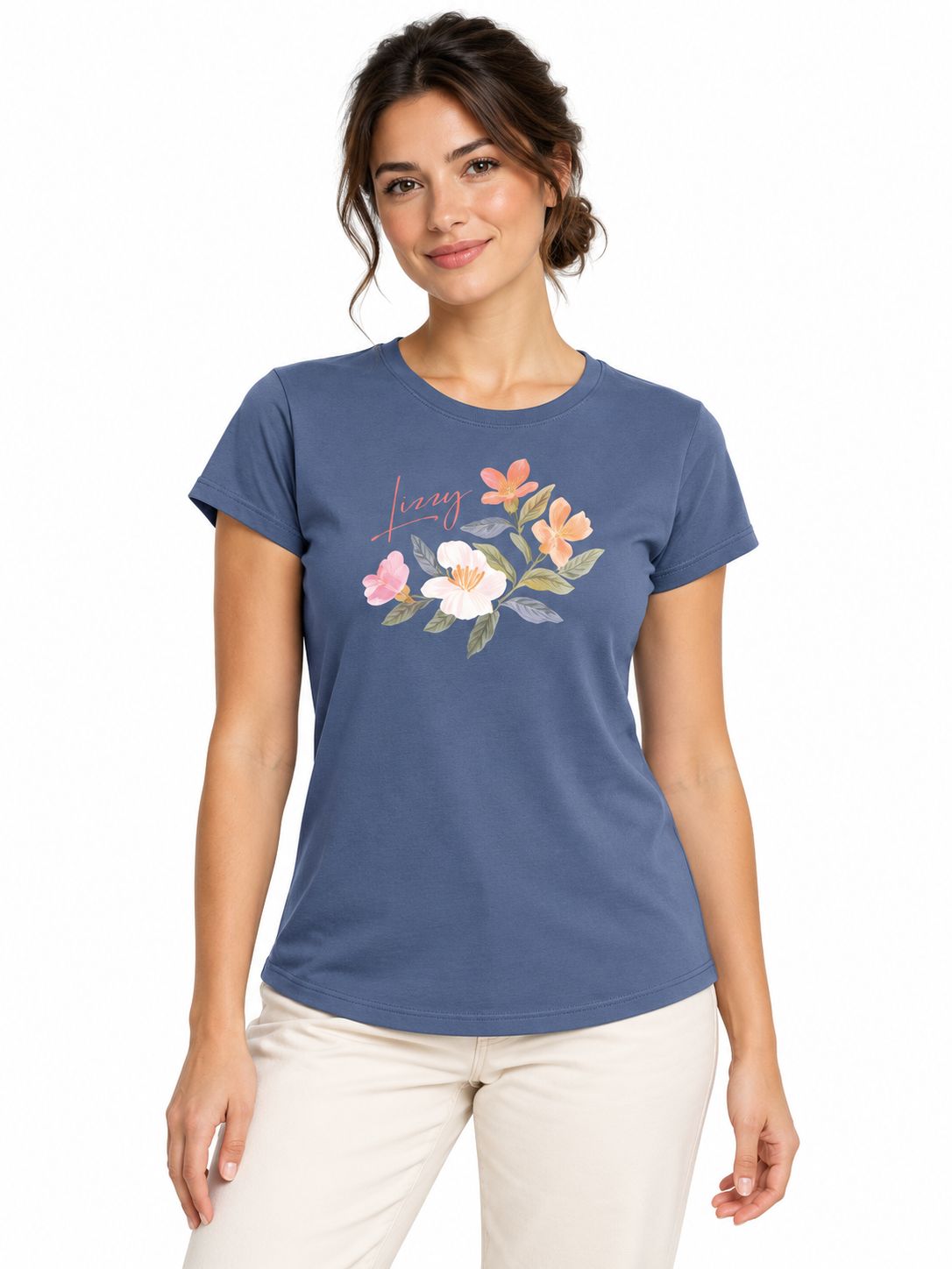 Lizzy - T-Shirt Peonie - Moonlight Blue, Sizes: X-Small