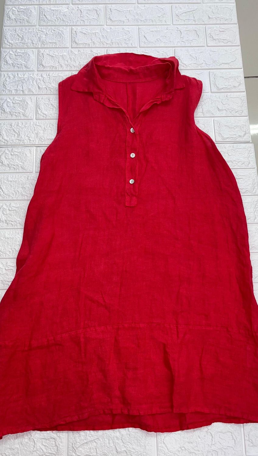 Italy - Collar S/Sleeve Dress /Linen