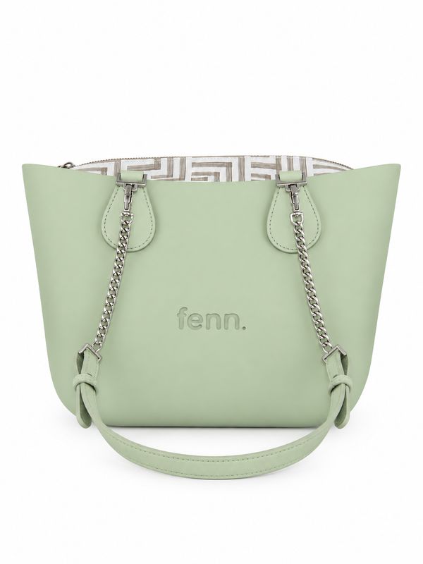 Fenn- Petite- Pastel Green/Pattern Inner/Silver Chain Handle -P376