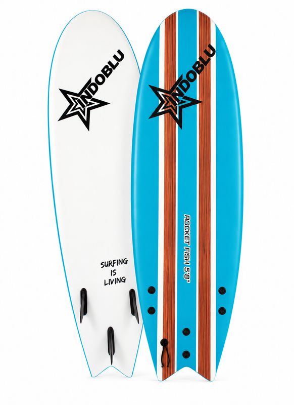 Indoblu - Soft Top Surfboard - Rocket Fish 5'8 - 3 colour options