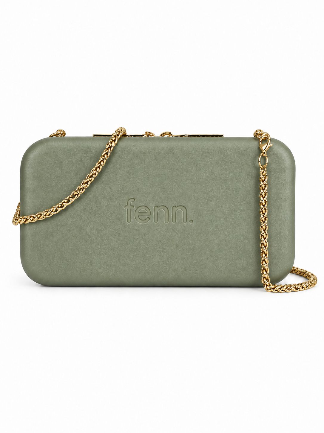 Fenn - Wallet - Watercress - Gold Zip - Gold Chain, Colour: Watercress