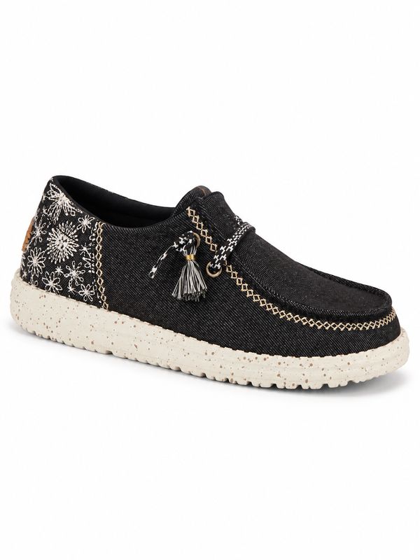 Hey Dude - Wendy Funk Embroiderd Floral - Black