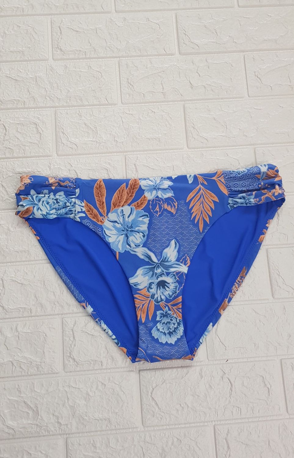 Seafolly - Eden Island Vibe / Ruched - Bottom, Description: Blue, Size.: UK 8, Style: Bikini