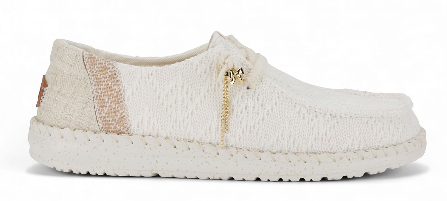 Hey Dude - Wendy Boho Knit - White, Colour: White, Size.: UK 4