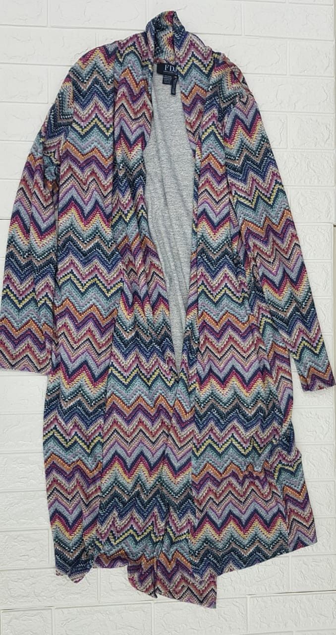 FDJ-1734617- Long Cardigan -Multi colors, Size.: X-Small