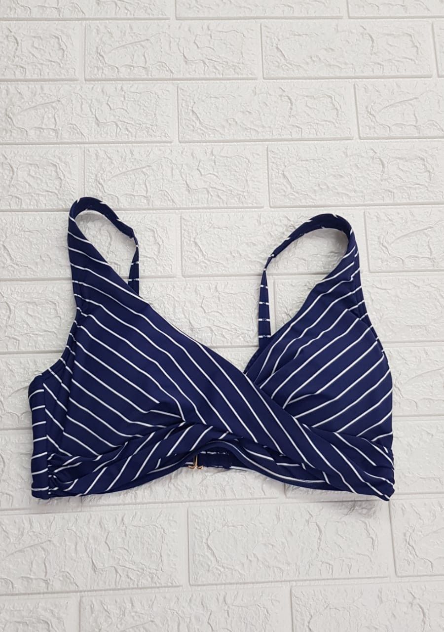 Sea Level - Tri Mid Navy Striped Bra