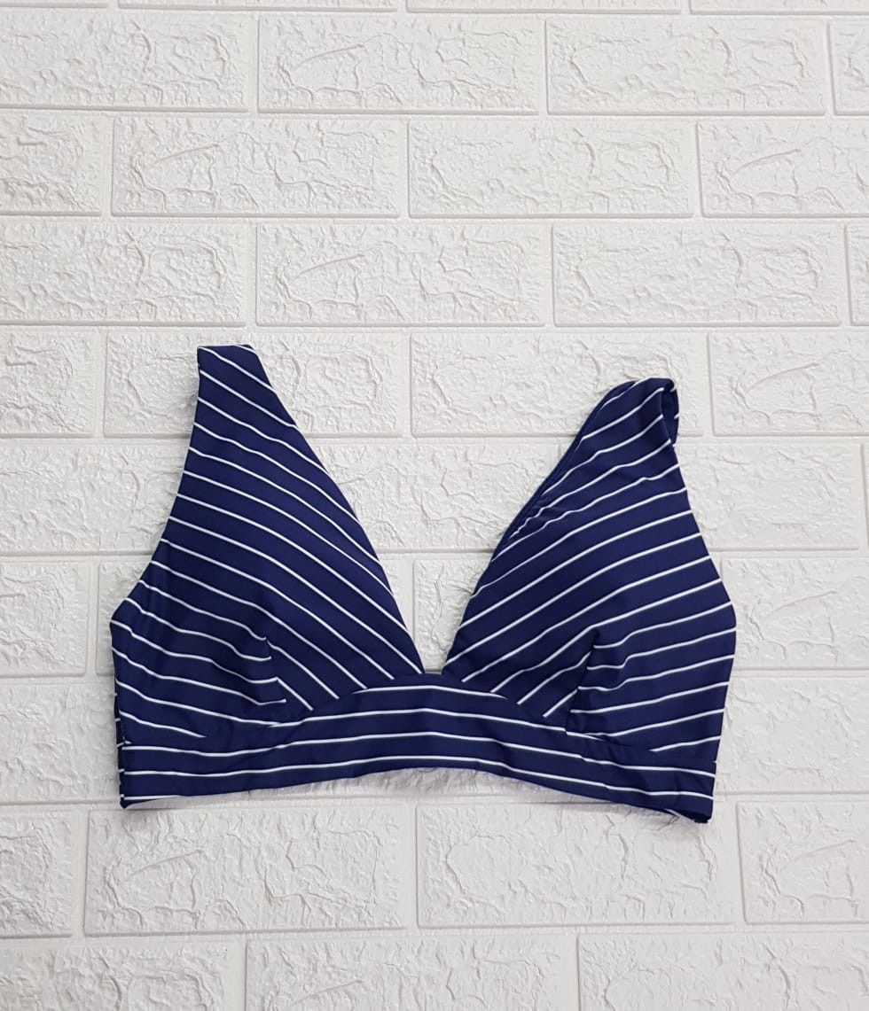 Sea Level - Tri Mid Navy Striped Bra