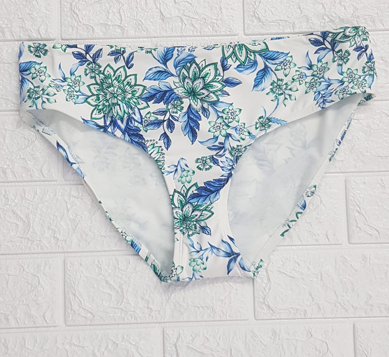 Sea Level - Habitat Mid Bikini / Blue Floral /SL4015HB, Colour: Blue Floral, Size.: UK 8, Style: Mid Bikini