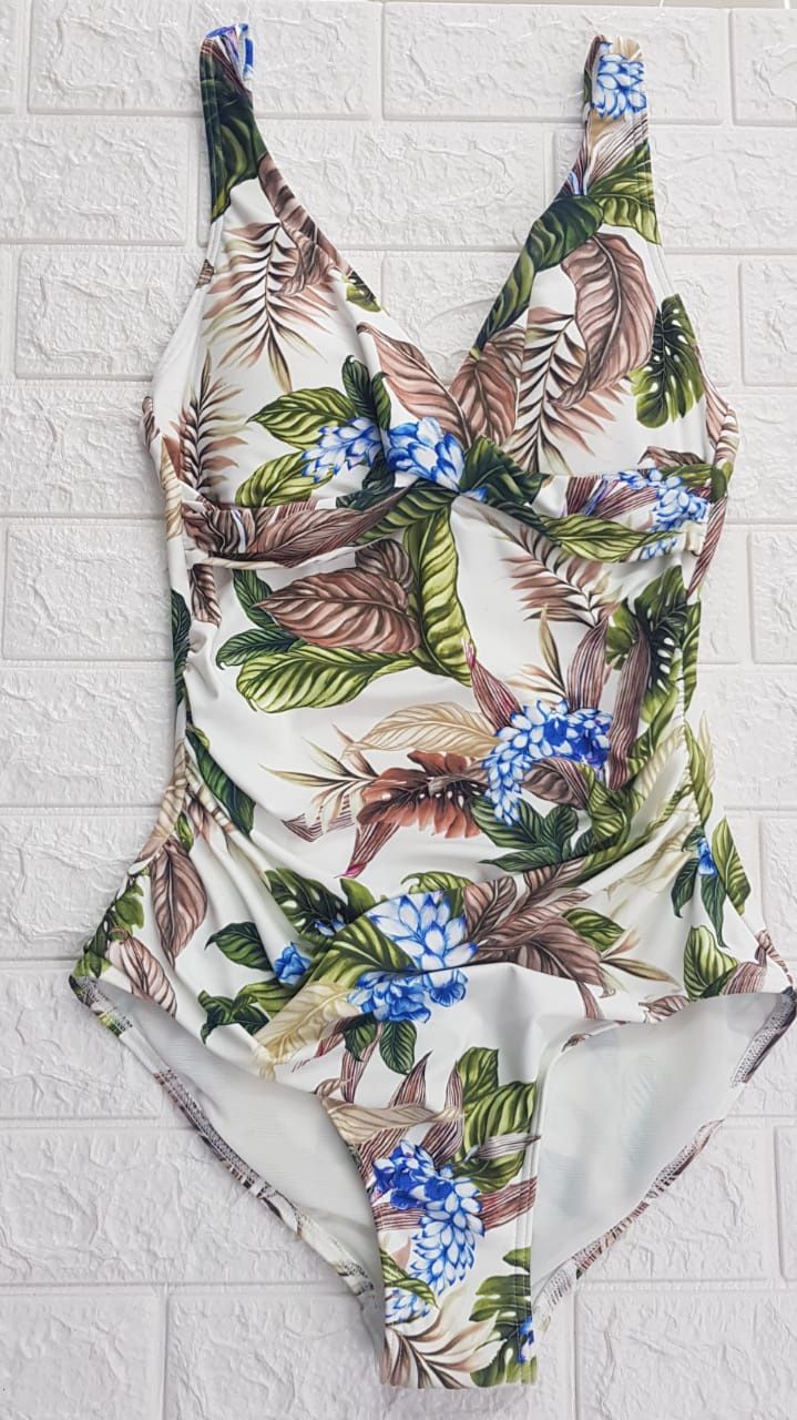 Sea Level - Cross Front One Piece /Lost Paradise /SL1205LP, Colour: Brown &amp; White, Size.: UK 8, Style: One Piece