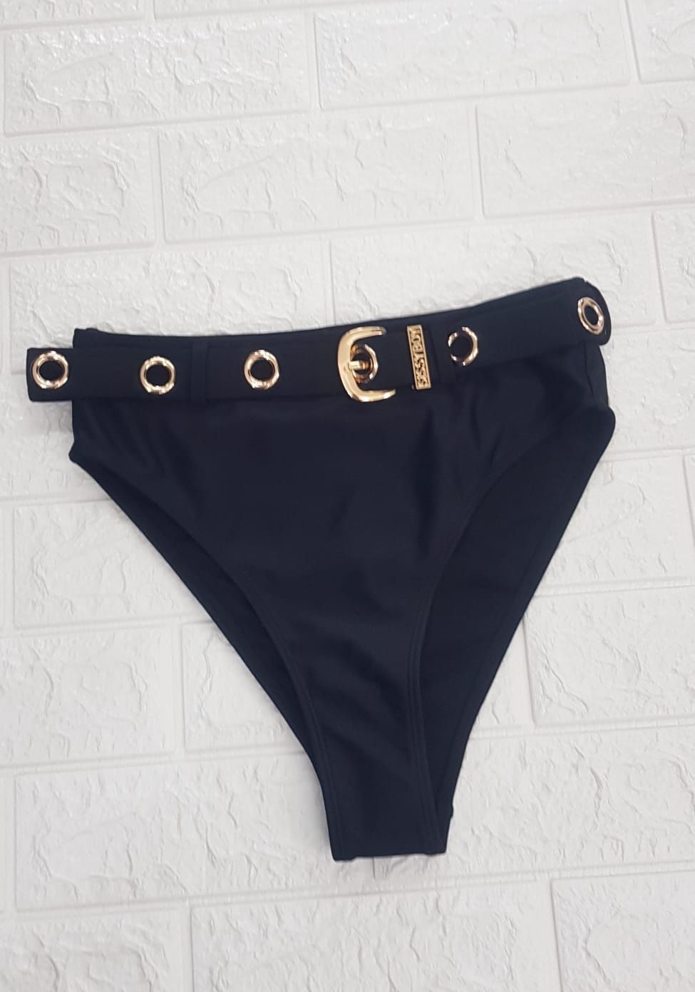 Sissy Boy - High Waist B/B Eyelet And Belt Bottom - 28151, Colour: Black &amp; Gold, SIze: Small