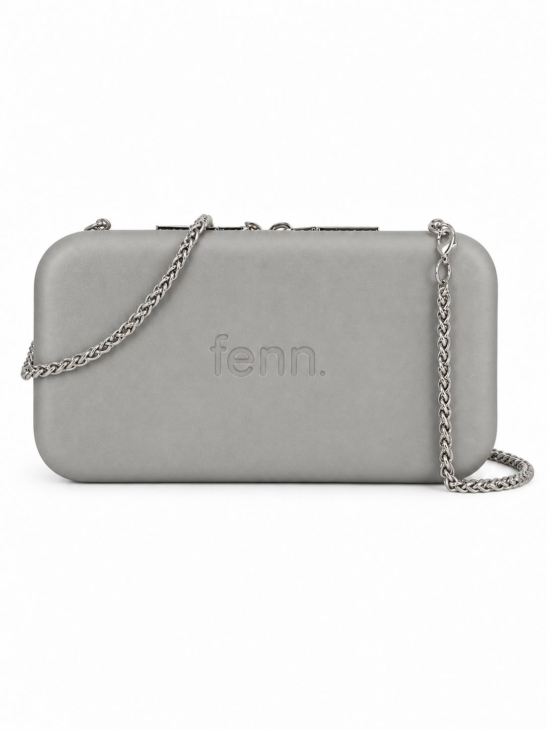 Fenn - Wallet - Grey - Silver Zip - Silver Chain, Colour: Grey