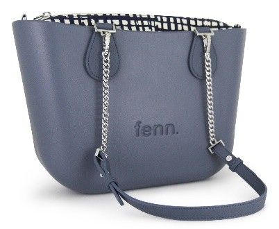 Fenn Collection - Petite Bag W/Chain Denim/Silver - 9222, Handles: Denim/Silver Chain Handles, Inner Colour: P84