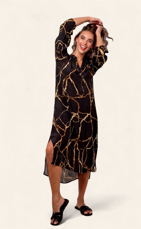 Iconic - Carly Dress - Black &amp; Gold