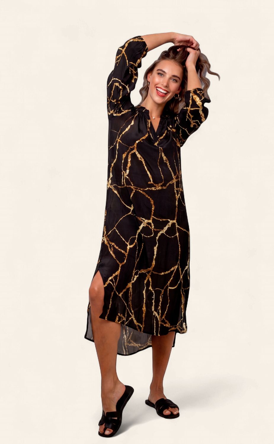 Iconic - Carly Dress - Black &amp; Gold, Size.: X-Small