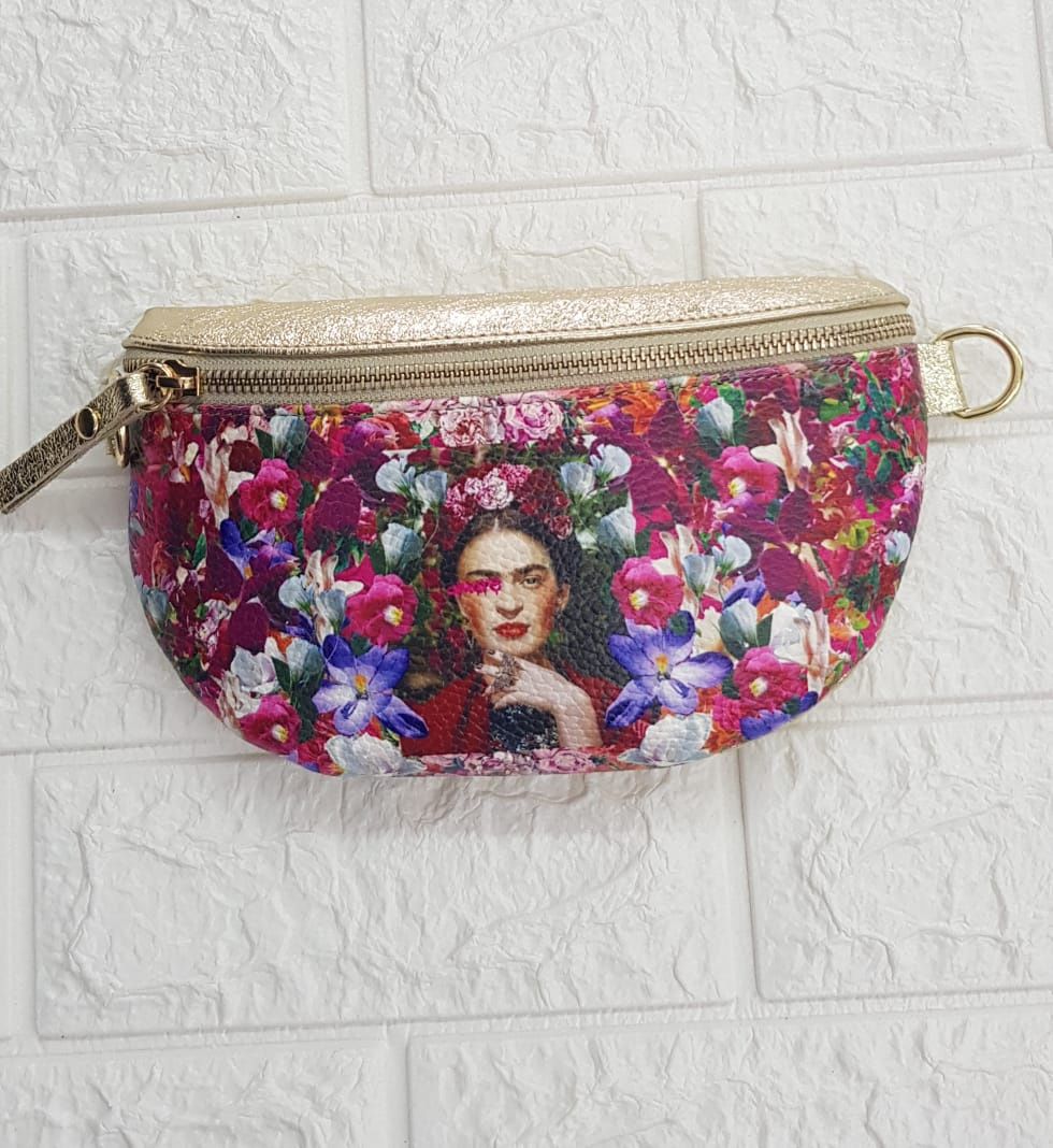 Italy - Frida Small Moon Bag, Colour: Gold Print, Size.: One Size