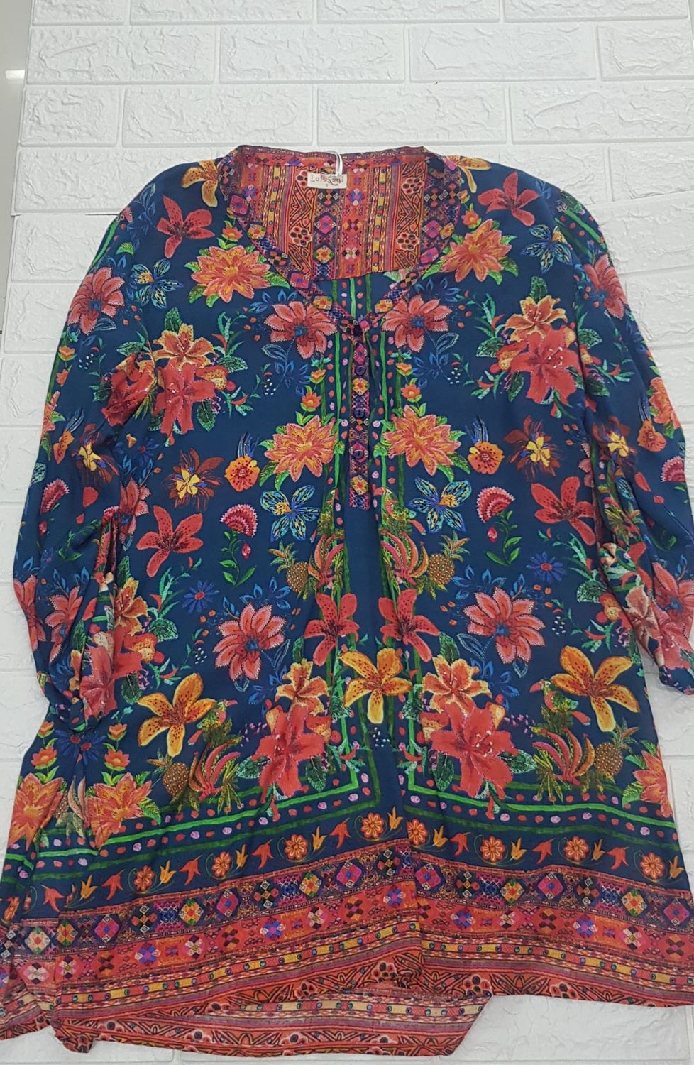 LulaSoul - 8423 - Millar Tunic Shirt, Colour: Navy, Size.: XS