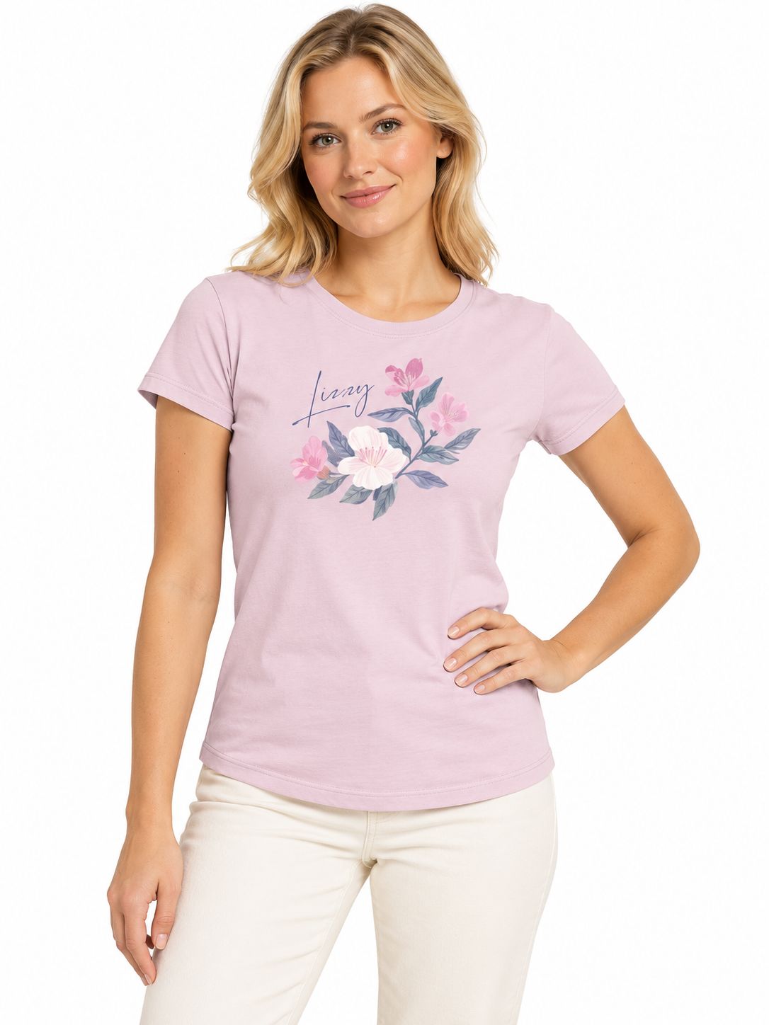 Lizzy - T-Shirt Peonie - Pale Lilac, Sizes: X-Small