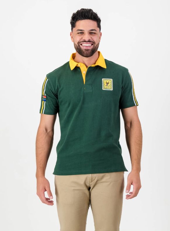 Old School SA Supporters United SS Rugby Jersey-OS Green, Sizes: X-Small