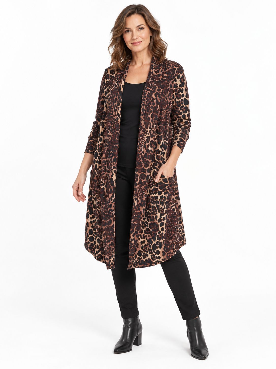 FDJ- 1238617- Long Cardigan - Animal, Sizes: X-Small