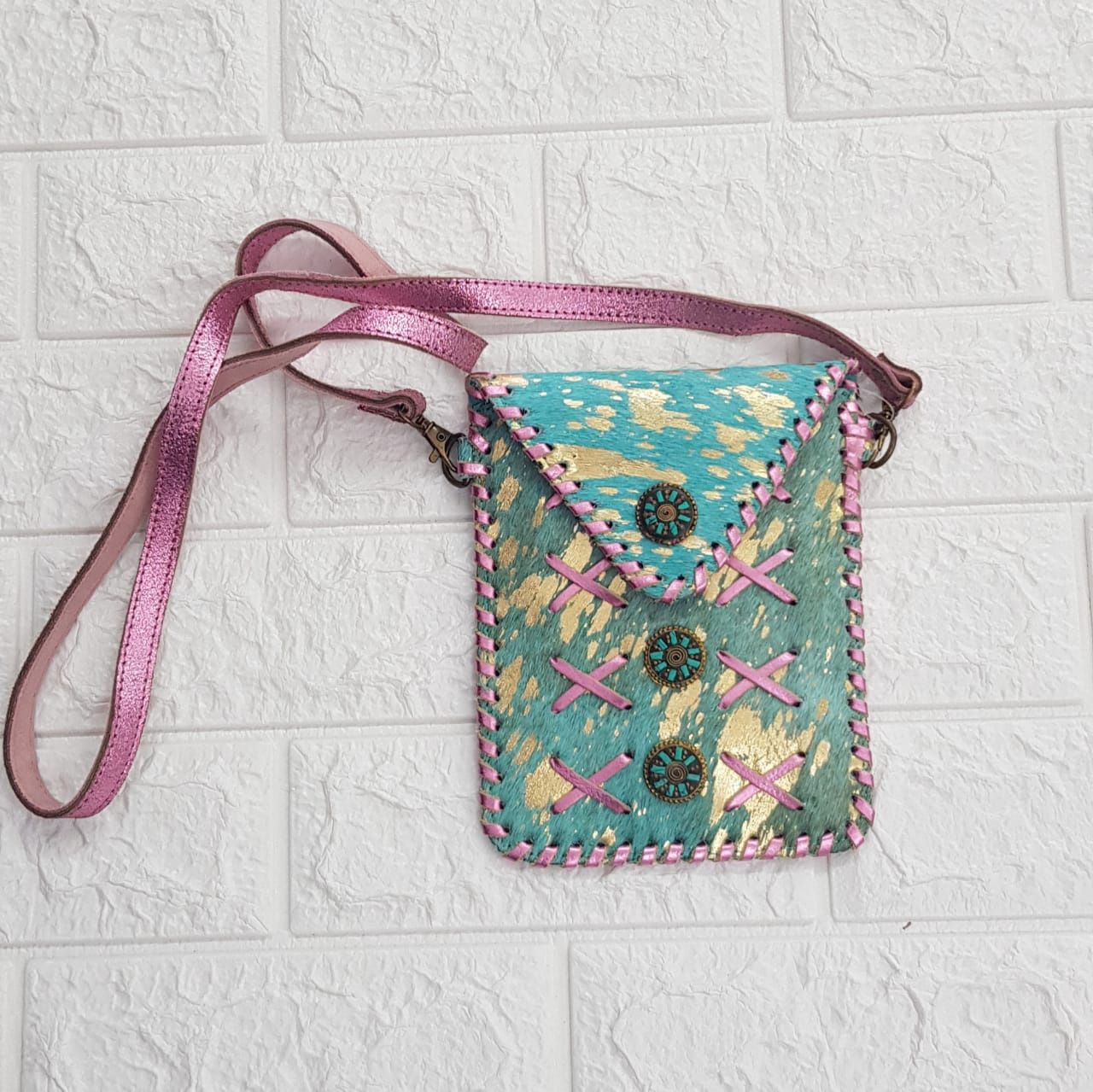 Italy - Holiday Sling Bag, Colour: Turq &amp; Pink, Size.: One Size