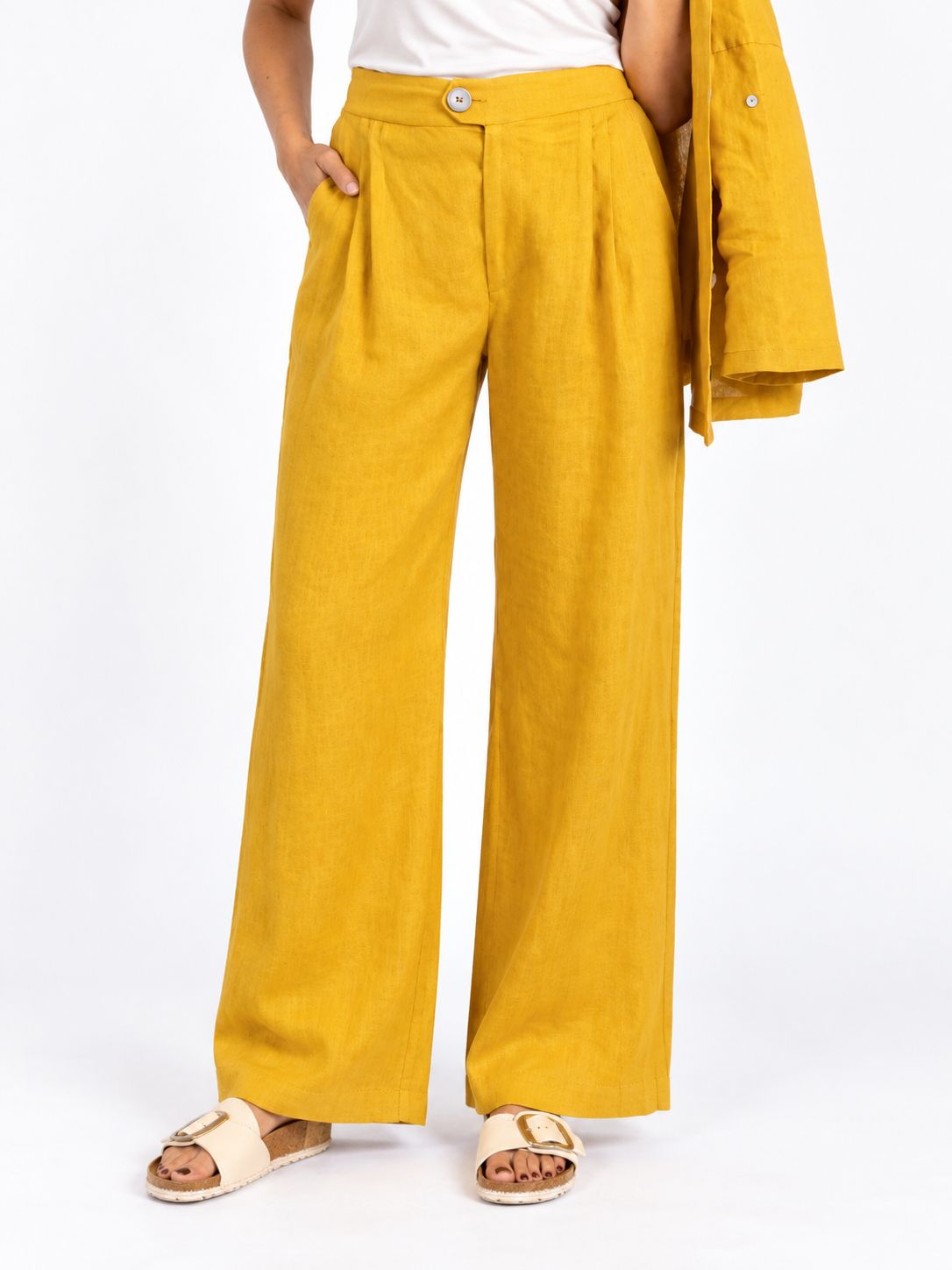 Slick -Vera - Wide Leg Pant - Mustard, Size.: 1