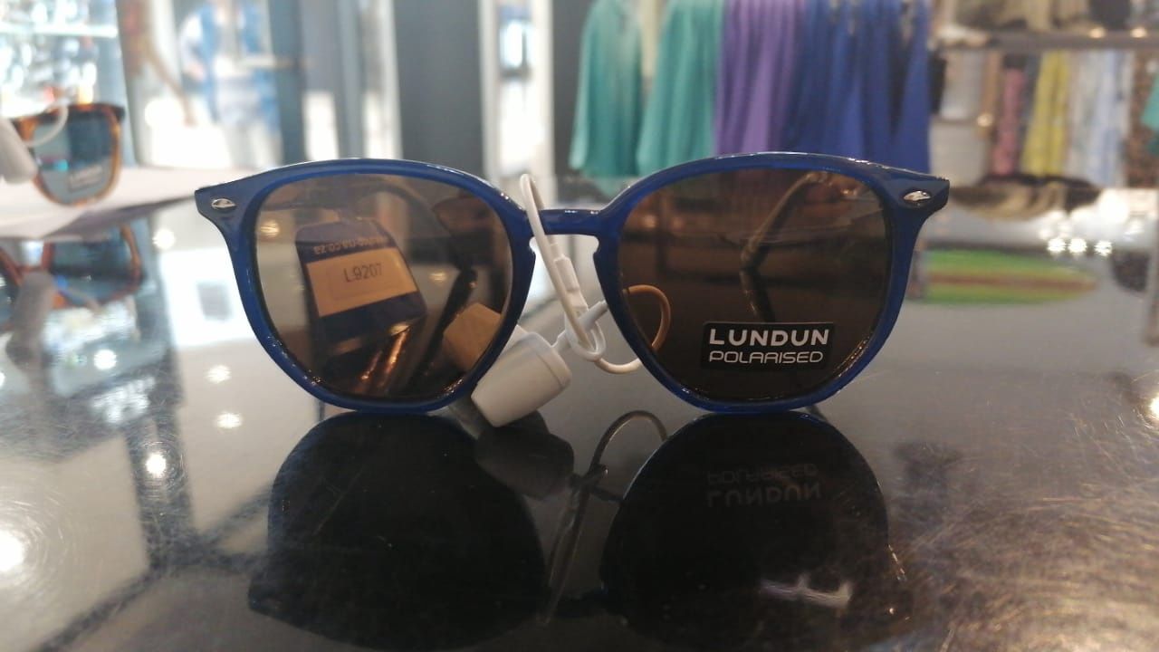 Lundun - Sun Glasses-Transparent Blue. L Brown - L9207