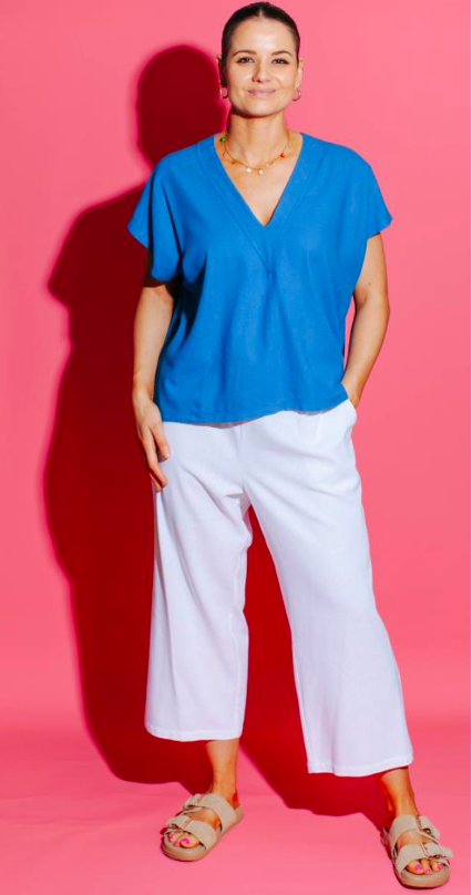 Stil Capsule -  Santorini Crop Pants - White, Size.: XS