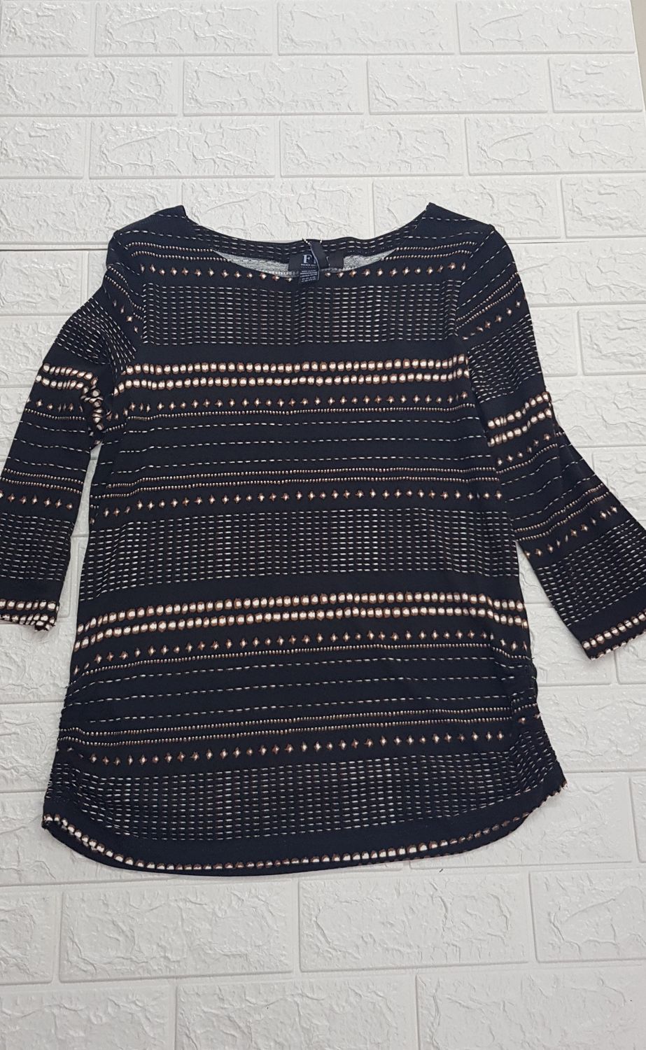 FDJ - Printed Crepe Jersey 3/4 - Black &amp; Gold