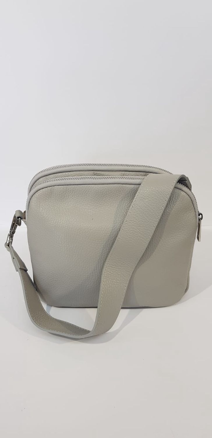 Italy Collection - Double Zip Bag, Colour: Light Grey, Size.: One Size