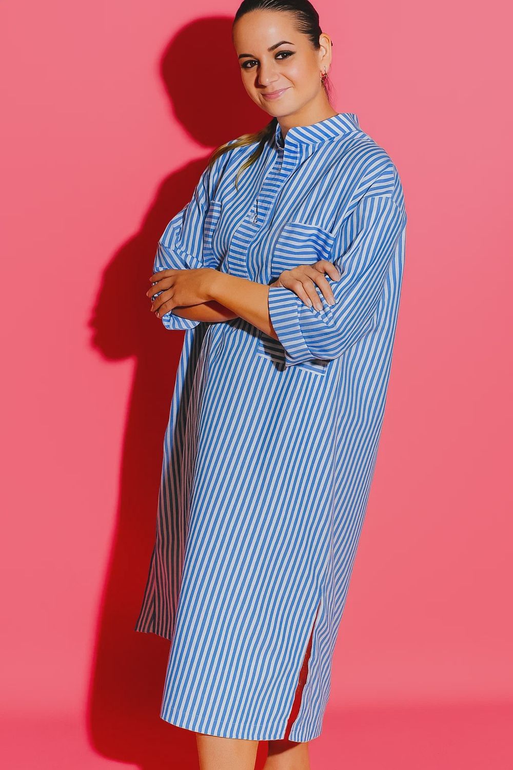 Stil Capsule - Malta Shirt Dress - White Cobalt, Size.: XS