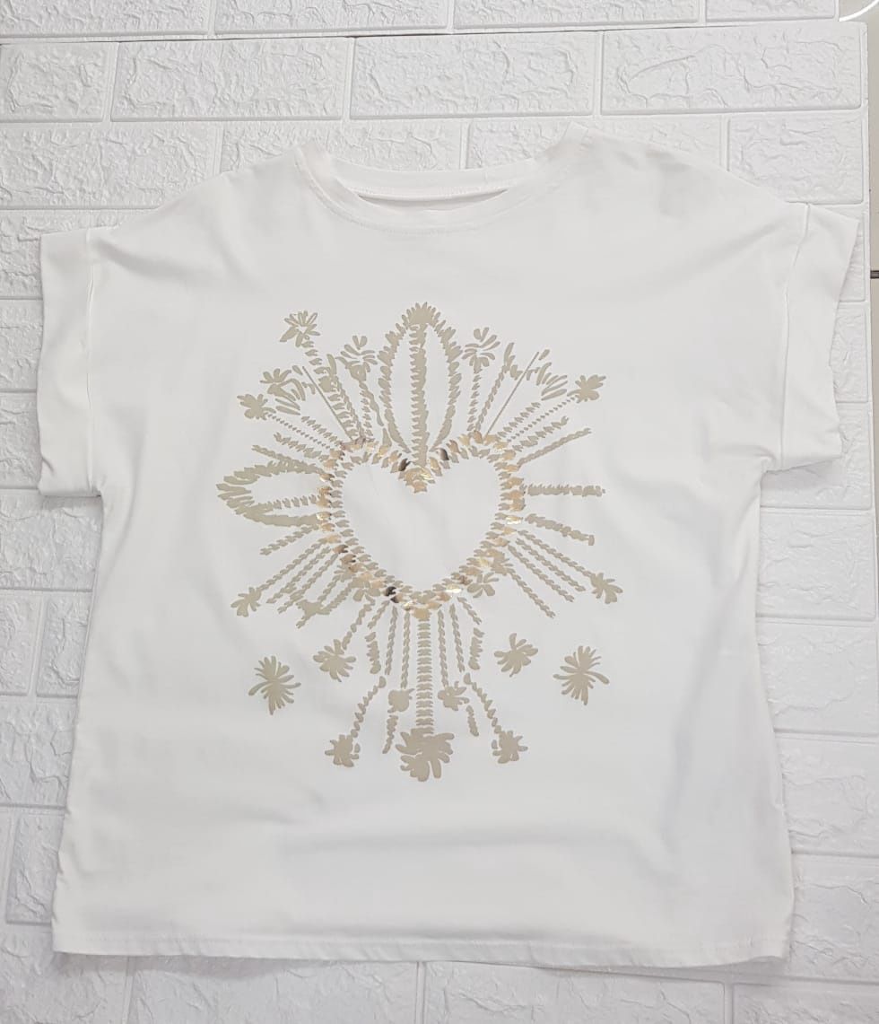 Italy - Gold Heart S/Sleeve T-Shirt