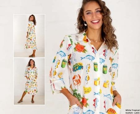 Iconic - Laura White Tropical Island Dress
