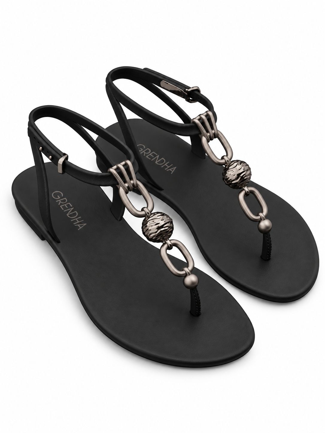 Grendha - Luxo Sand - Black, Sizes: UK 3