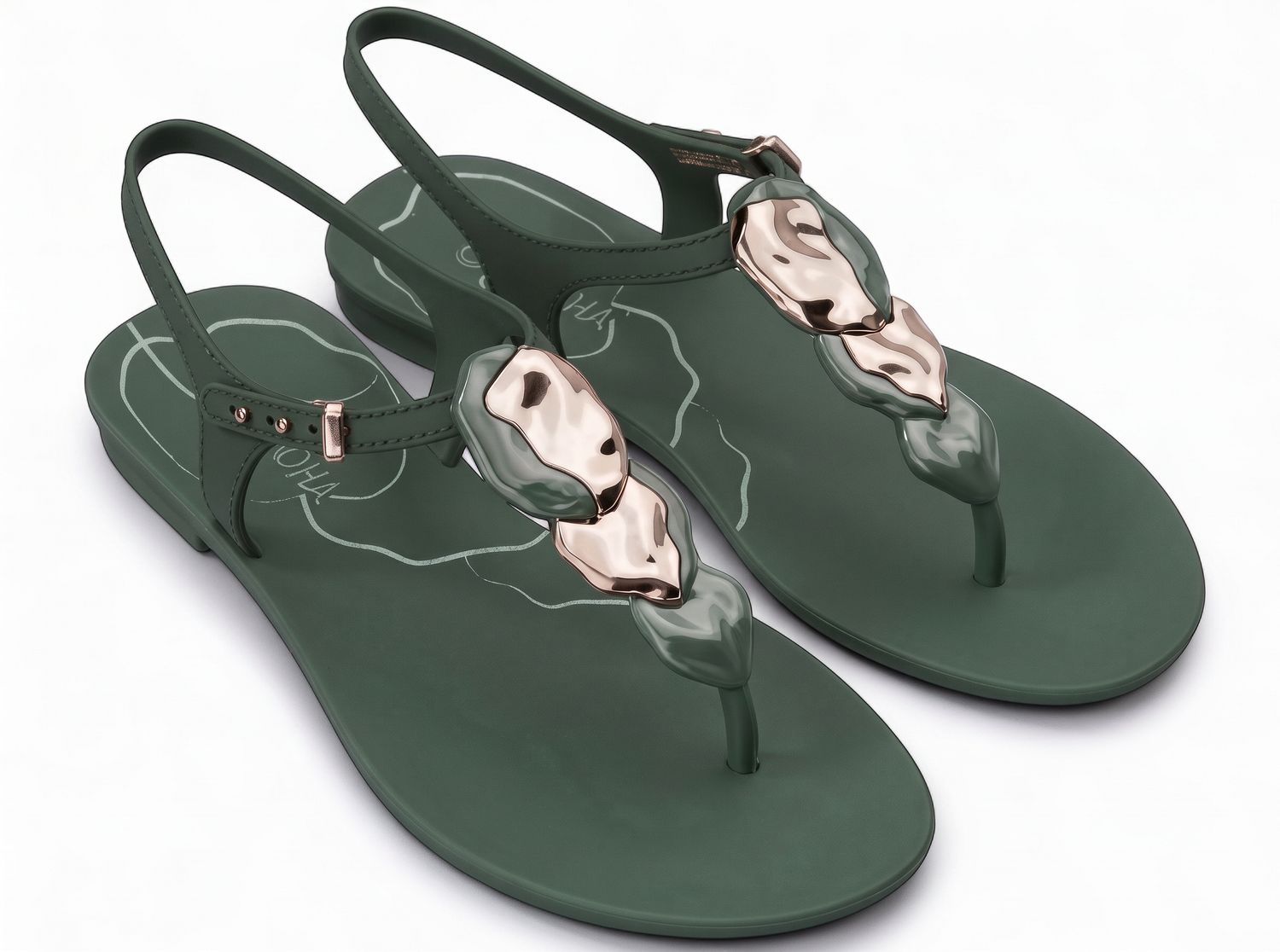 Grendha - Refino Sand - Green, Size.: UK 3
