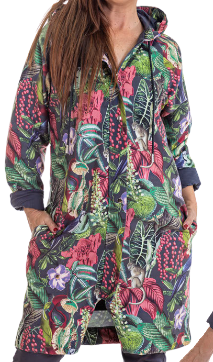 Calypso- Zip Thru Rain Jacket Lined-All Weather Print Enchanted, Size.: 30