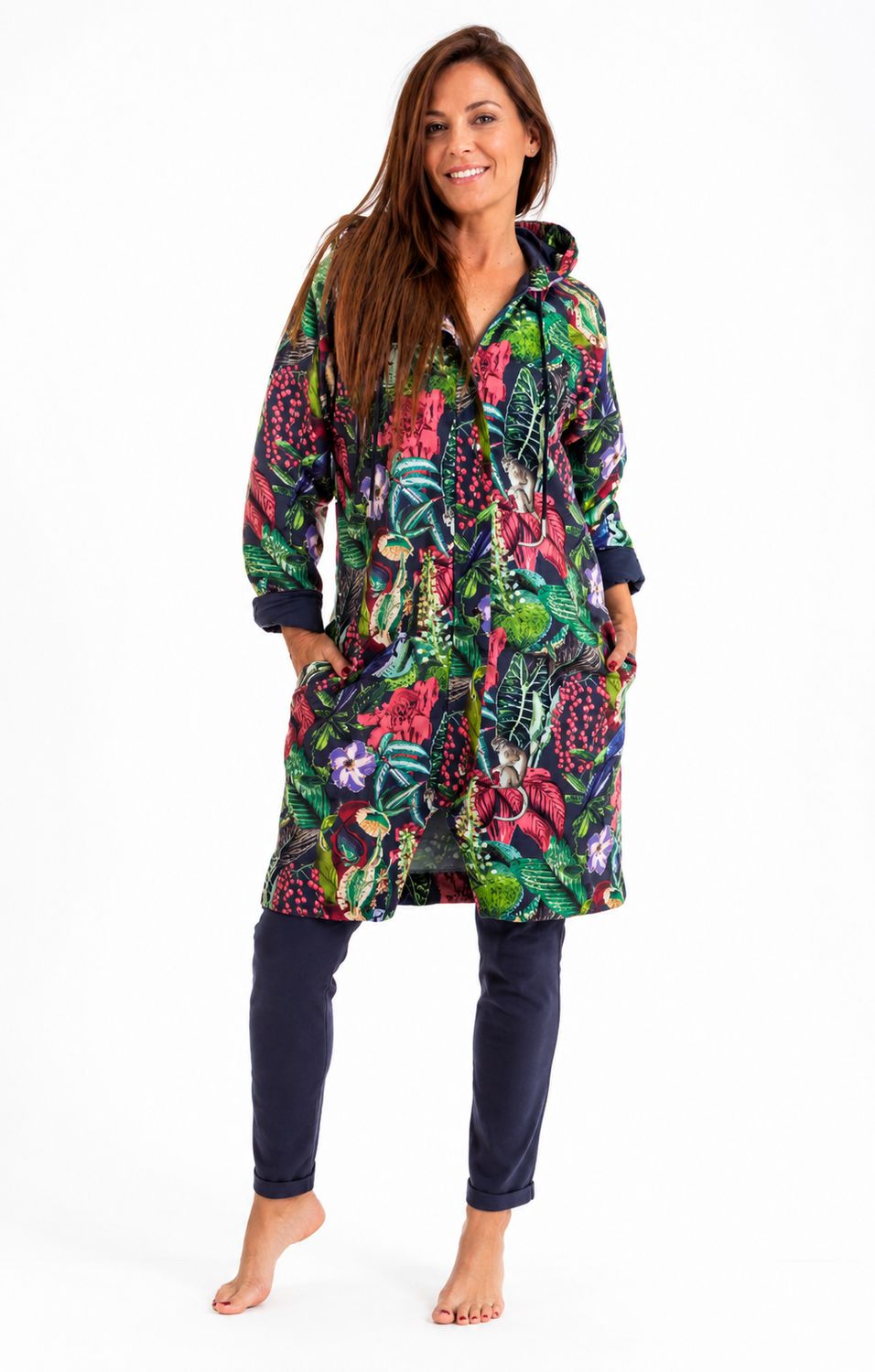 Calypso- Zip Thru Rain Jacket Lined-All Weather Print Enchanted, Size.: 30
