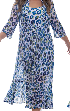 Calypso - Scunch B/T Maxi Dress &amp; Pettit, Chiffon Print Wild Cat