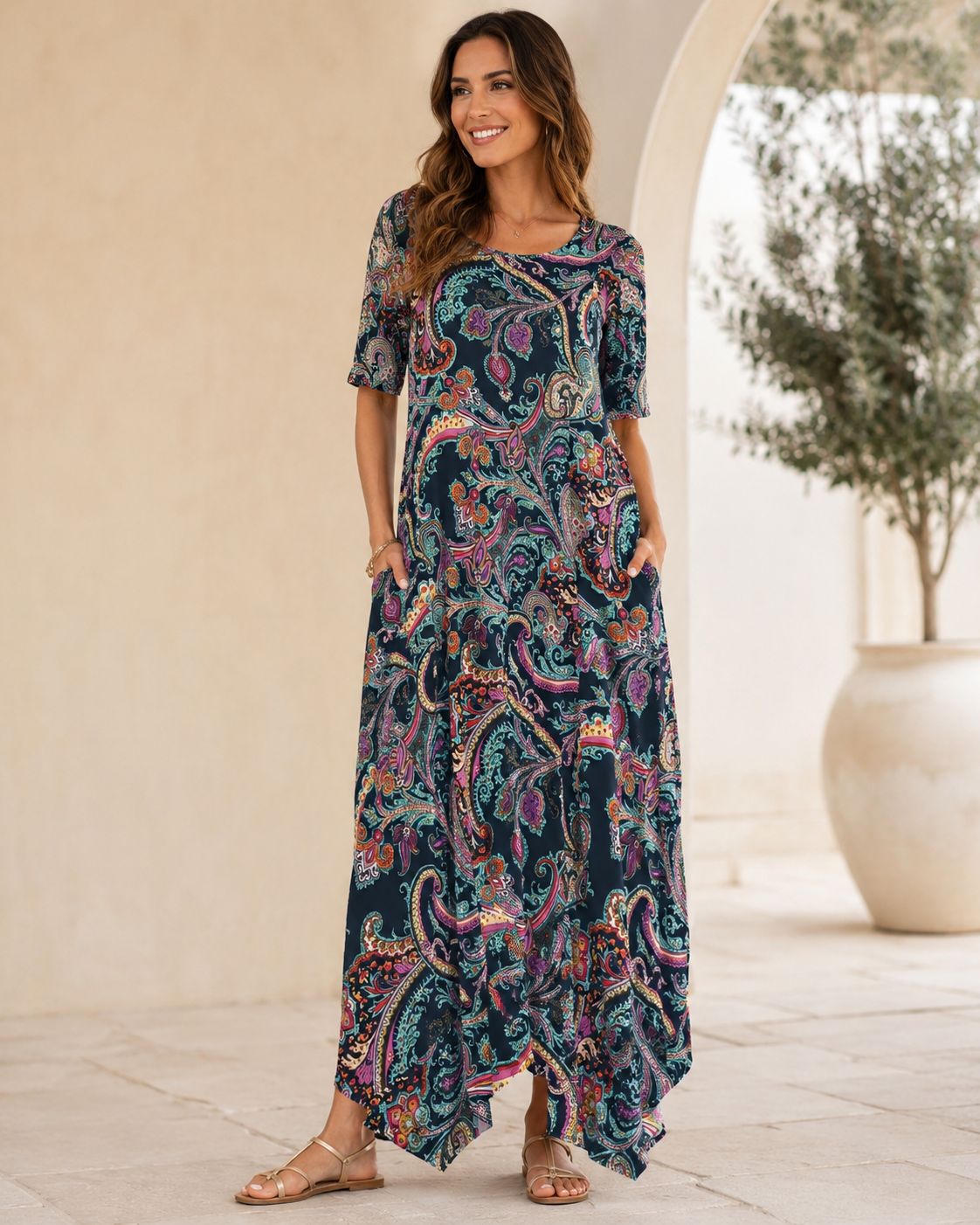Mastik - MMS23-103 - Colourful Paisley Maxi Dress, Size.: 1 (S)