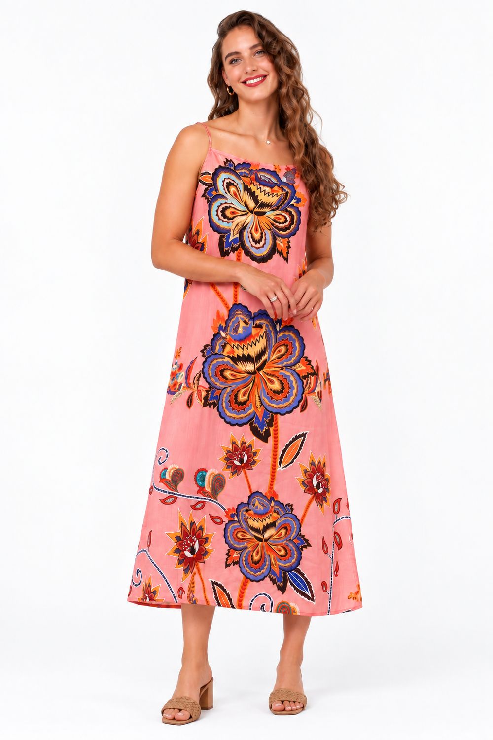 Iconic - Senora Dress - Peach Flower, Size.: XS