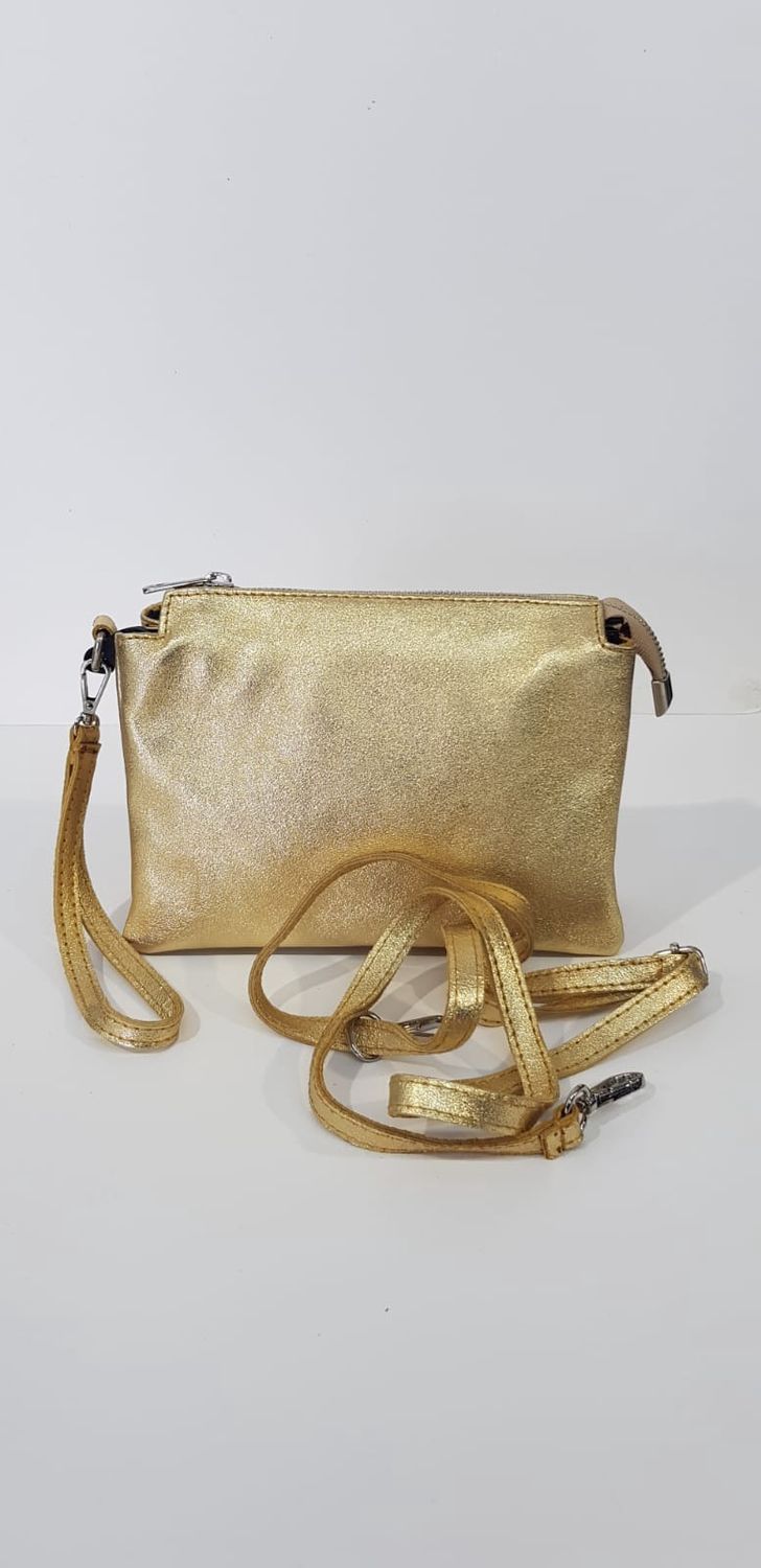 Italy - Alvira Met Gold Clutch Bag, Colour: Metallic Gold, Size.: One Size