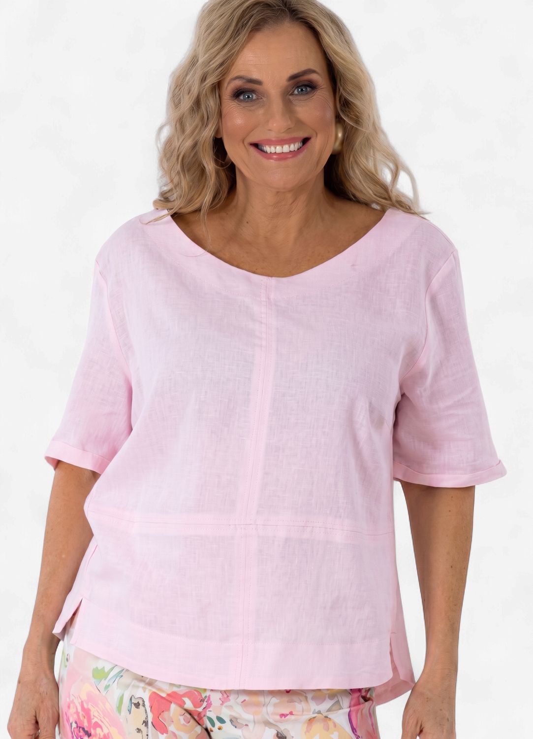 Calypso - Pixie Pink - Plain Linen Blend, Size.: 30