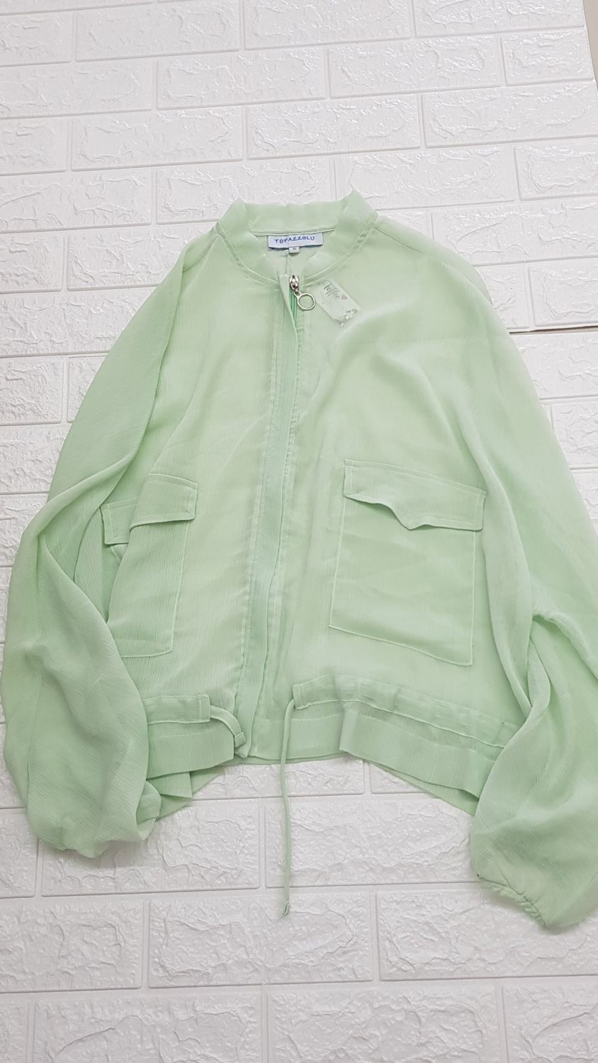 Topazz Blu - Chiffon Bomber Jacket