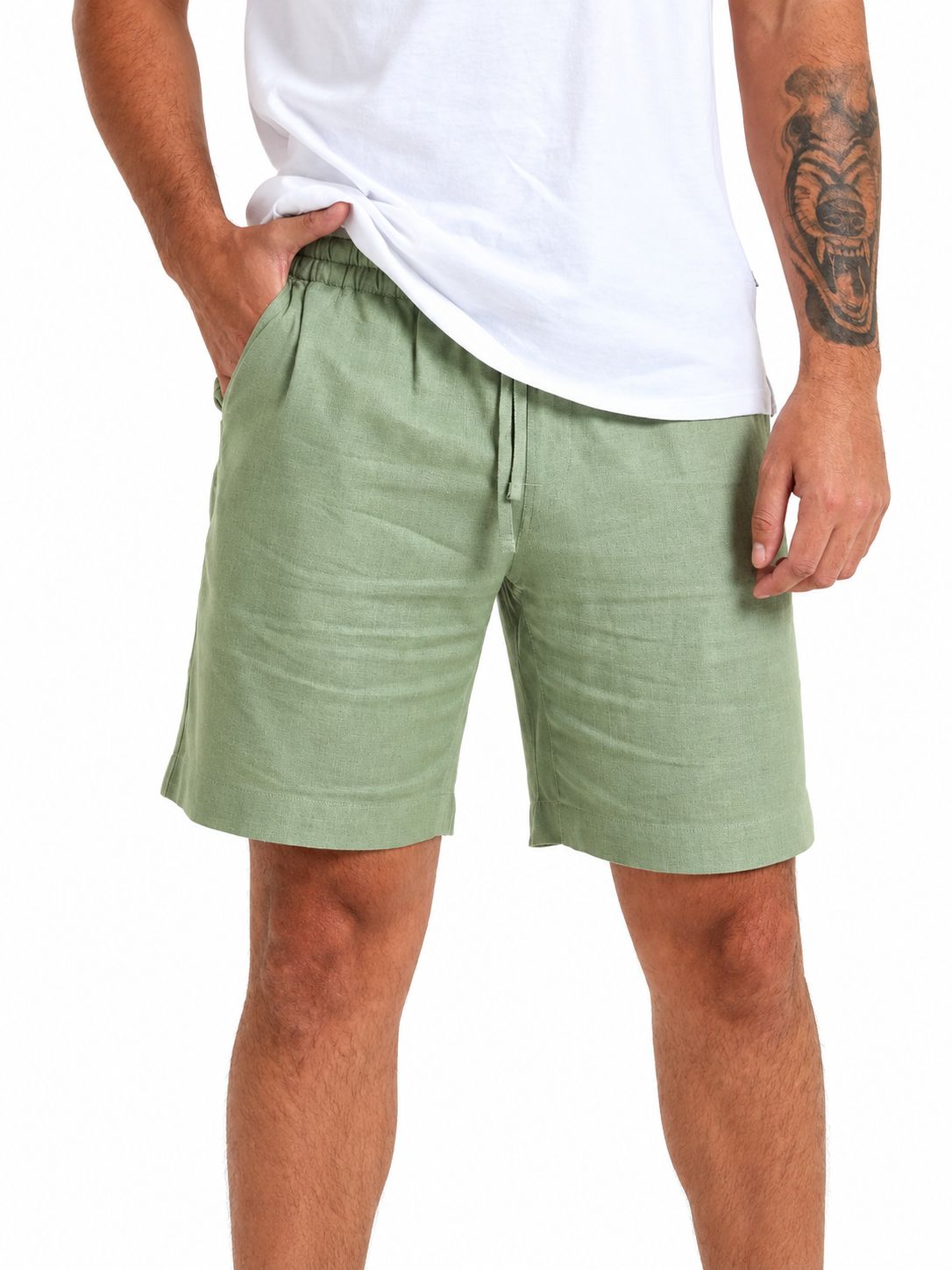 Breazies - Mens Lounge Shorts - Sage, Sizes: 30